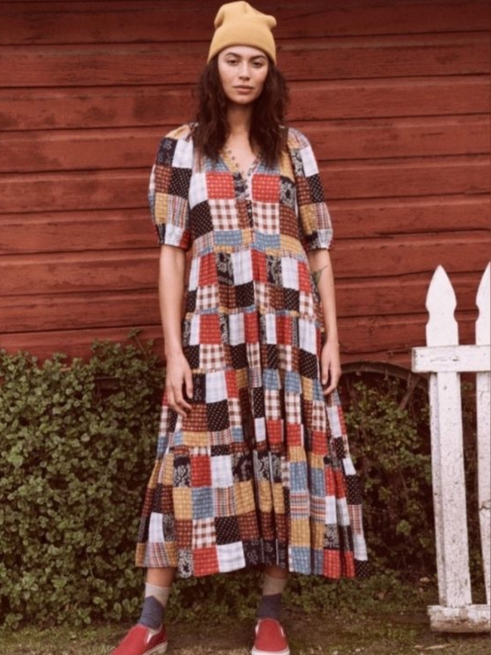 THE GREAT. The Patchwork Ravine Dress